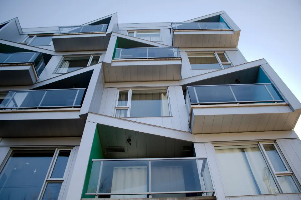 a very tall building with lots of windows